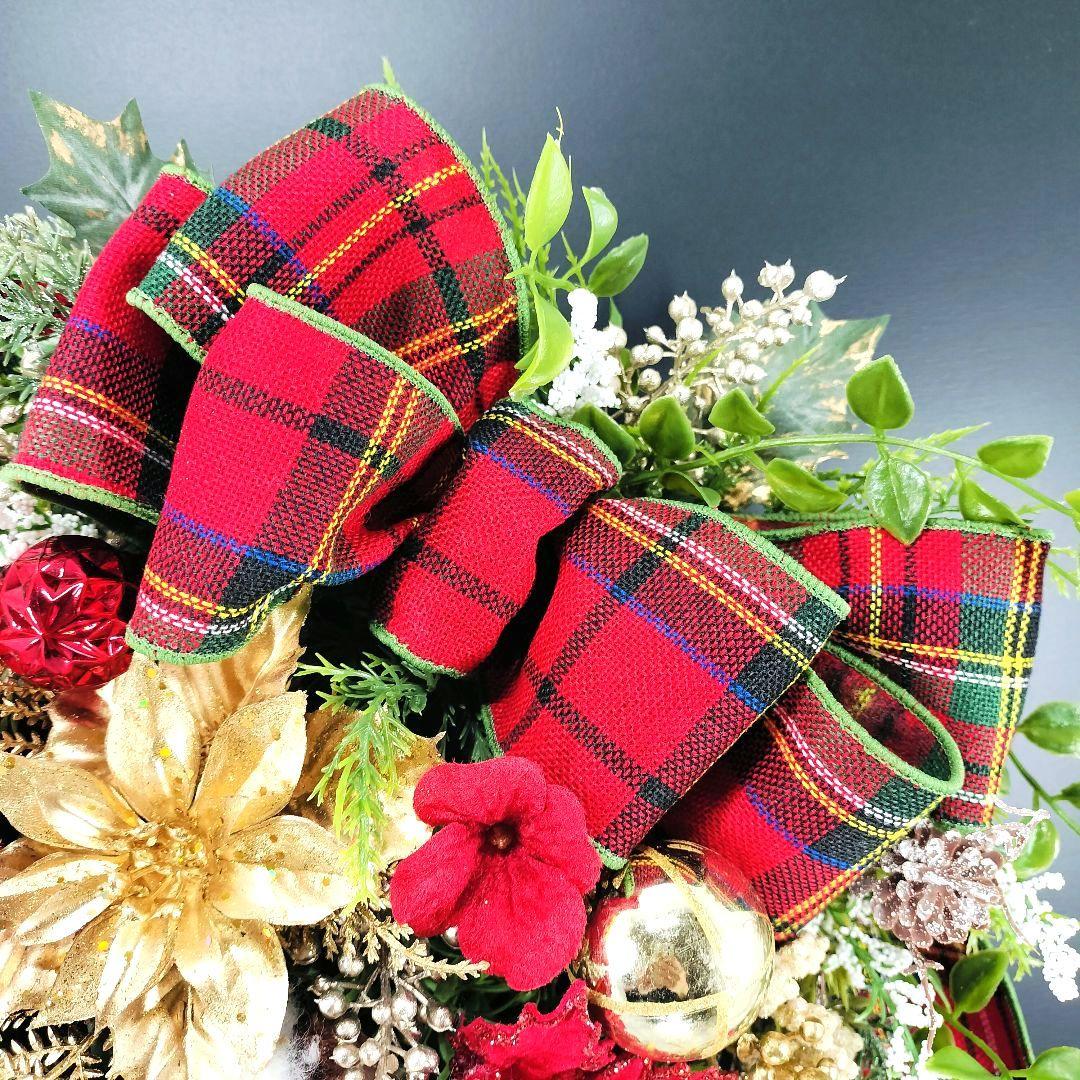 商品名【聖鈴】ゆきこ❤ポインセチアのクリスマスリース* 冬リース