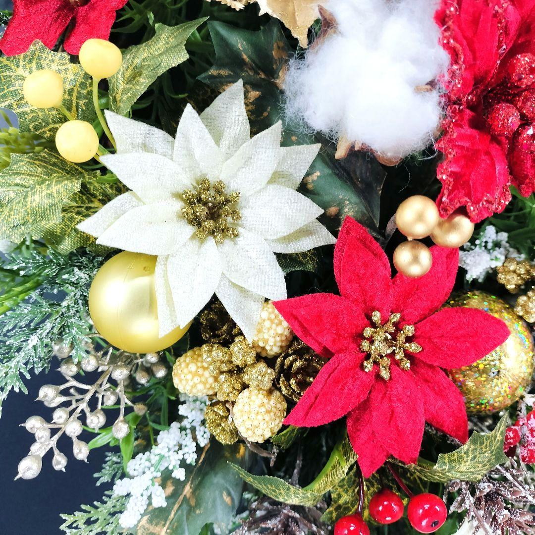 商品名【聖鈴】ゆきこ❤ポインセチアのクリスマスリース* 冬リース
