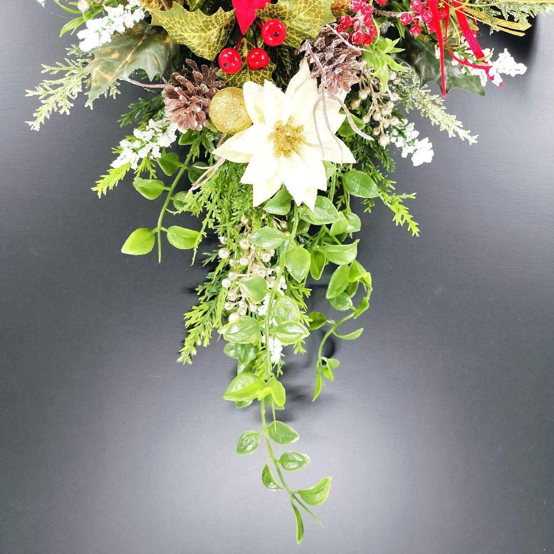 商品名【聖鈴】ゆきこ❤ポインセチアのクリスマスリース* 冬リース