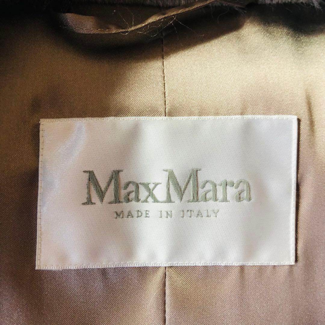 42大きめ✨希少色 極美品マックスマーラ ベルテッドコート アルパカ グレージュ