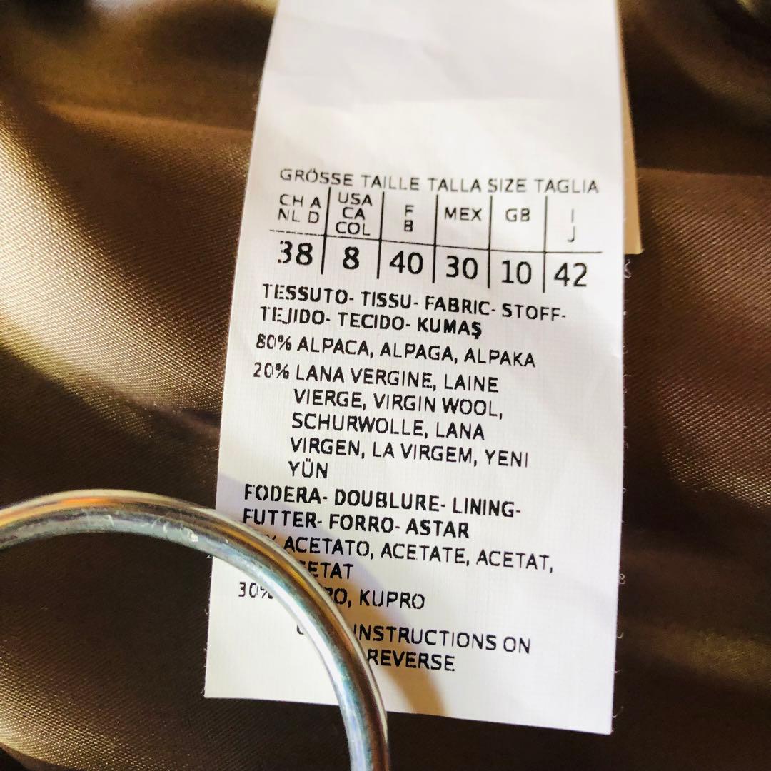 42大きめ✨希少色 極美品マックスマーラ ベルテッドコート アルパカ グレージュ