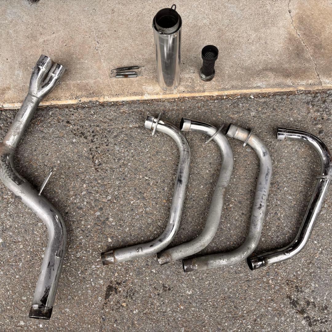 CB400SF NC31 ＤＪガニマタ６分割マフラー メッキ アウター