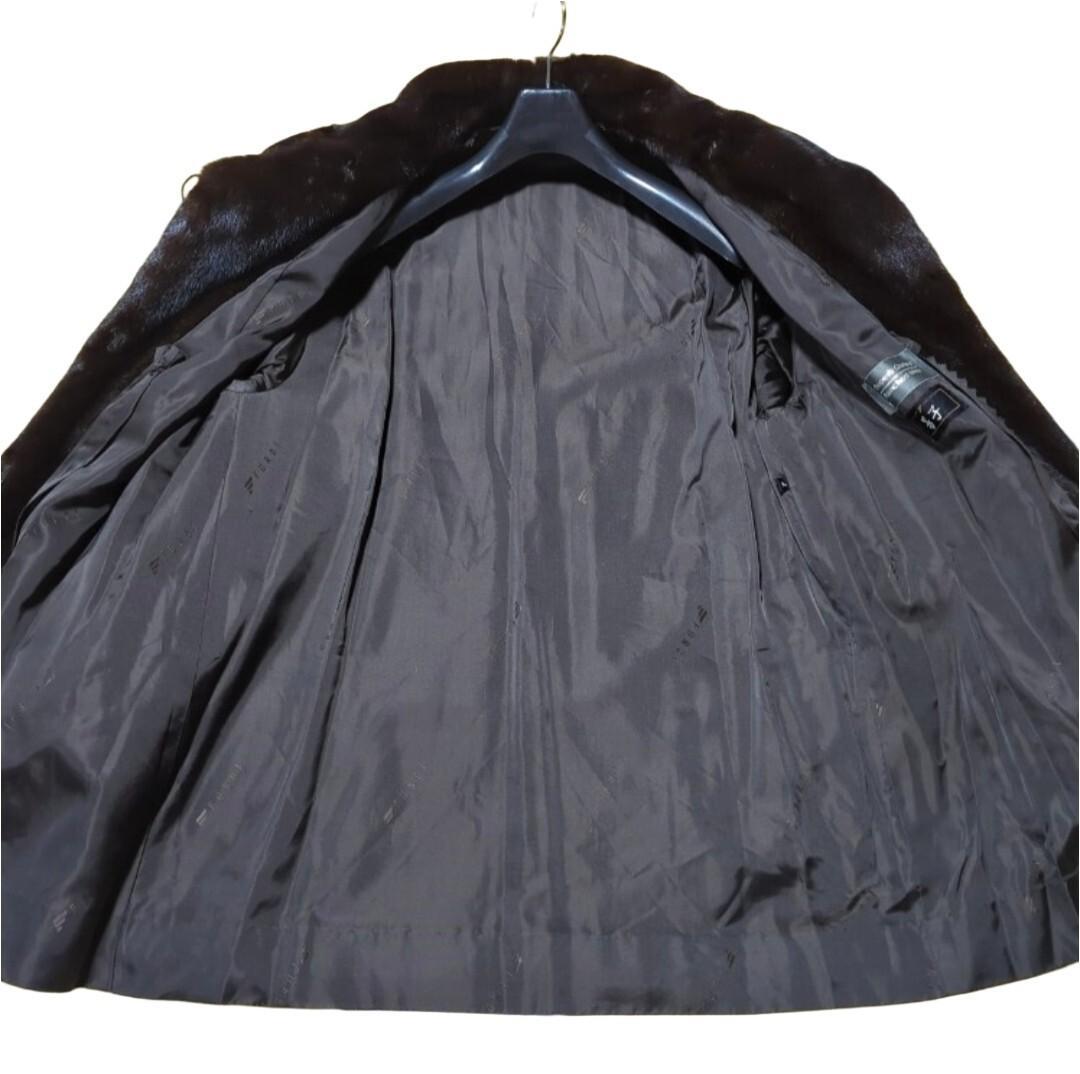 サガミンク SAGA MINK デミバフ ダーク 毛皮 コート リアルファー