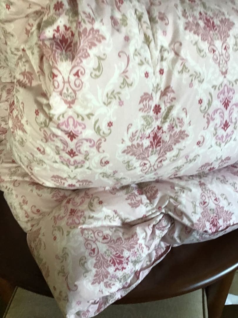 西川リビング 花柄 羽毛掛け布団 ピンク(シングル)