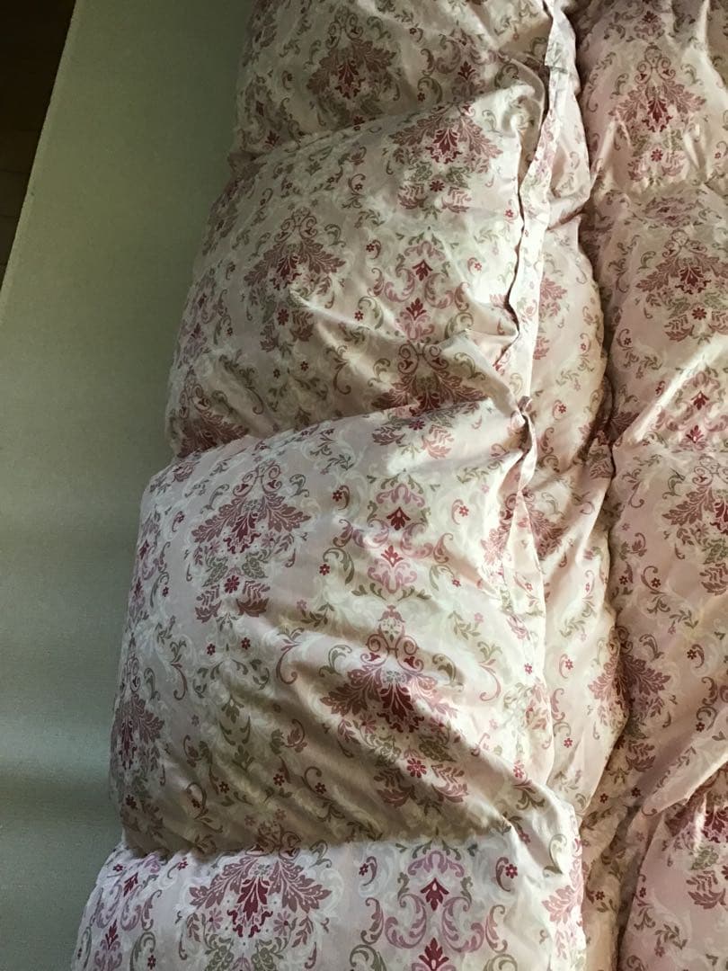 西川リビング 花柄 羽毛掛け布団 ピンク(シングル)