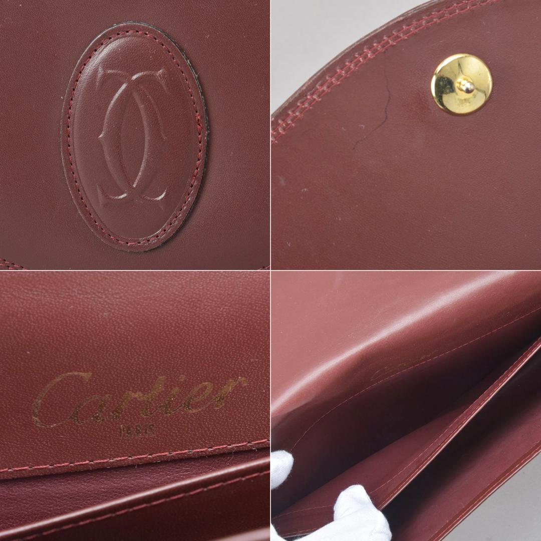 美品◇カルティエ マストライン クラッチバッグ 30 レザー ボルドー 箱付き