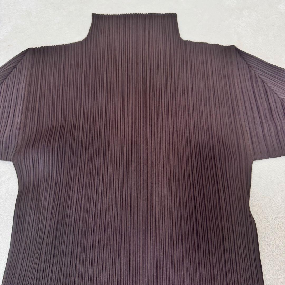 PLEATS PLEASE プリーツ　ブラウン　オーバーサイズ　長袖　ハイネック