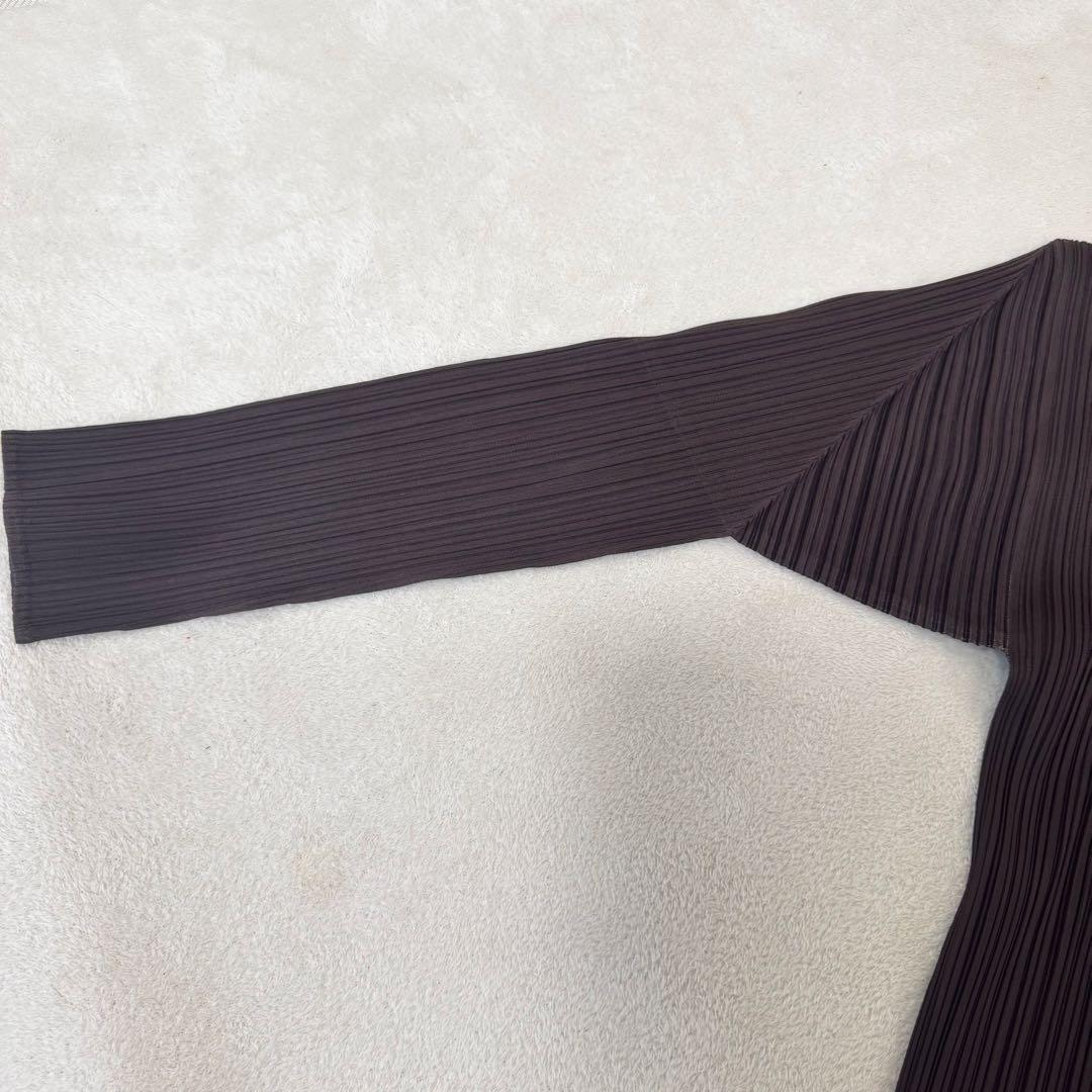PLEATS PLEASE プリーツ　ブラウン　オーバーサイズ　長袖　ハイネック