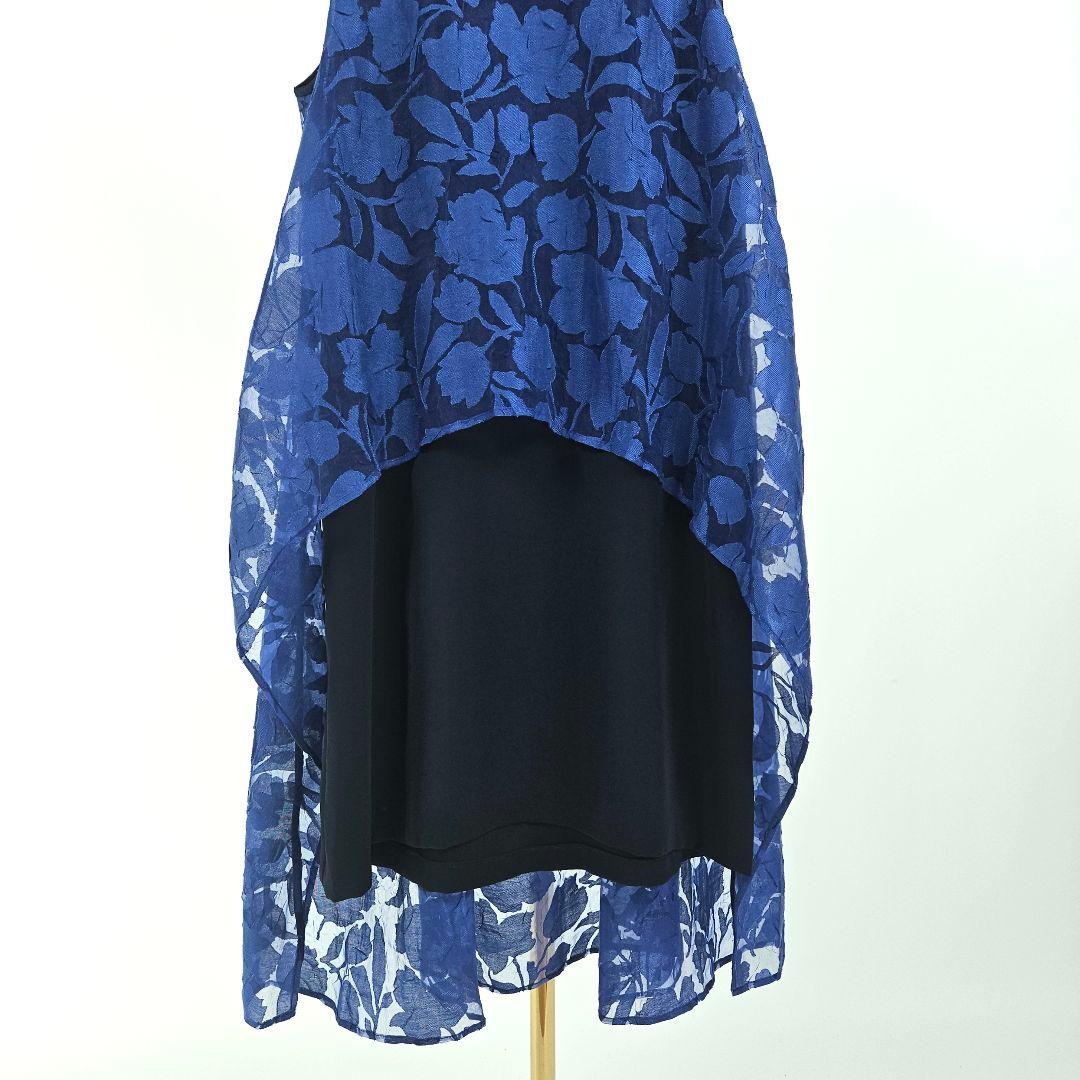 【極美品】フォクシーニューヨーク 花柄 レース ワンピース 40 ネイビー