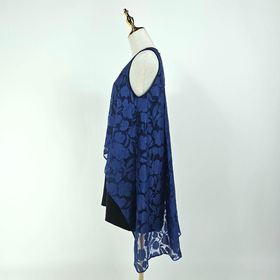 【極美品】フォクシーニューヨーク 花柄 レース ワンピース 40 ネイビー