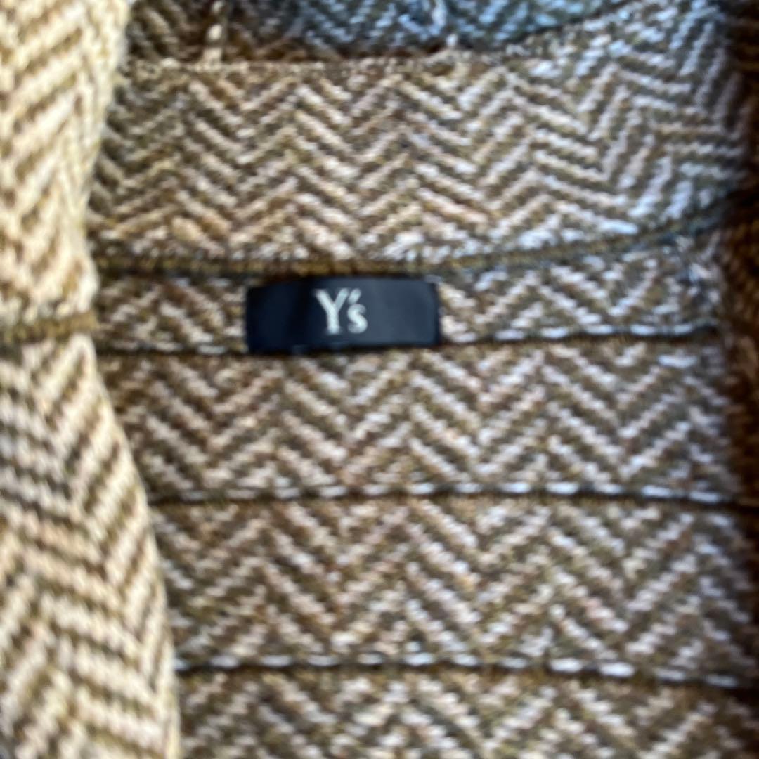 y'sヘリンボーン柄 フード付きジャケット