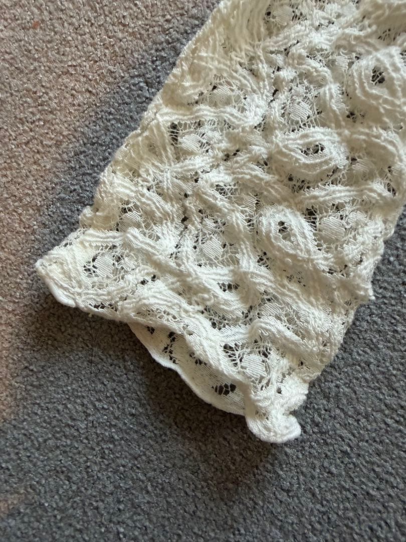 新品　IENA ペイズリーストレッチレースプルオーバー　ナチュラル