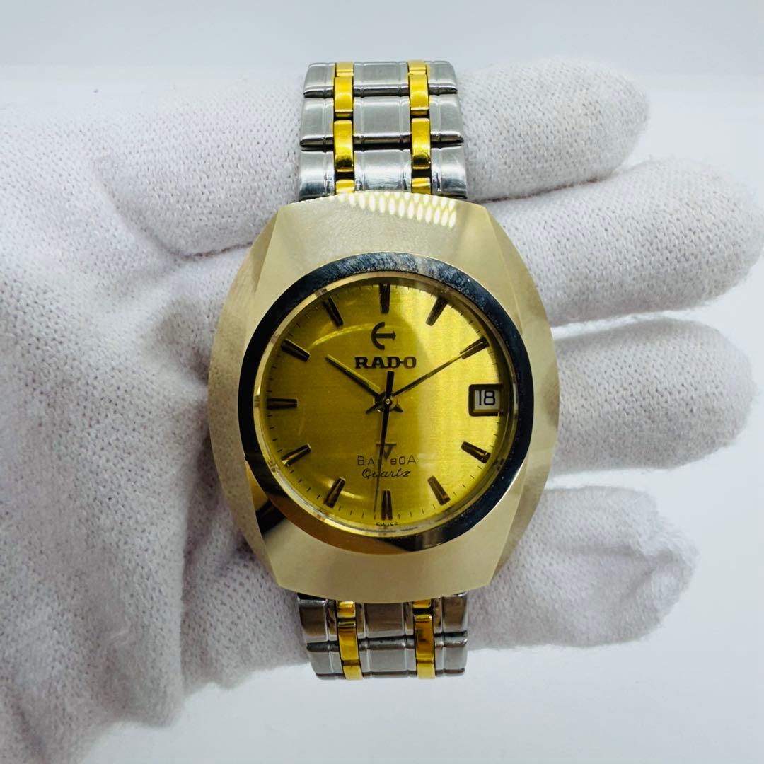 ✨RADO✨ラドー✨デイト✨コンビ✨ゴールド文字盤✨クォーツ✨腕時計✨