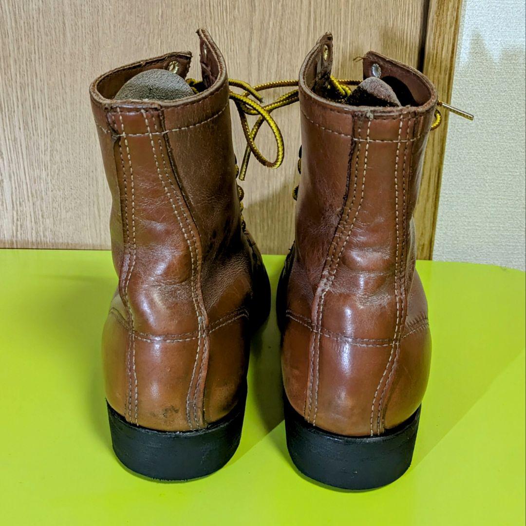 CAROLINA ワークブーツ ブラウン USA製 US8 踵 靴紐 新品