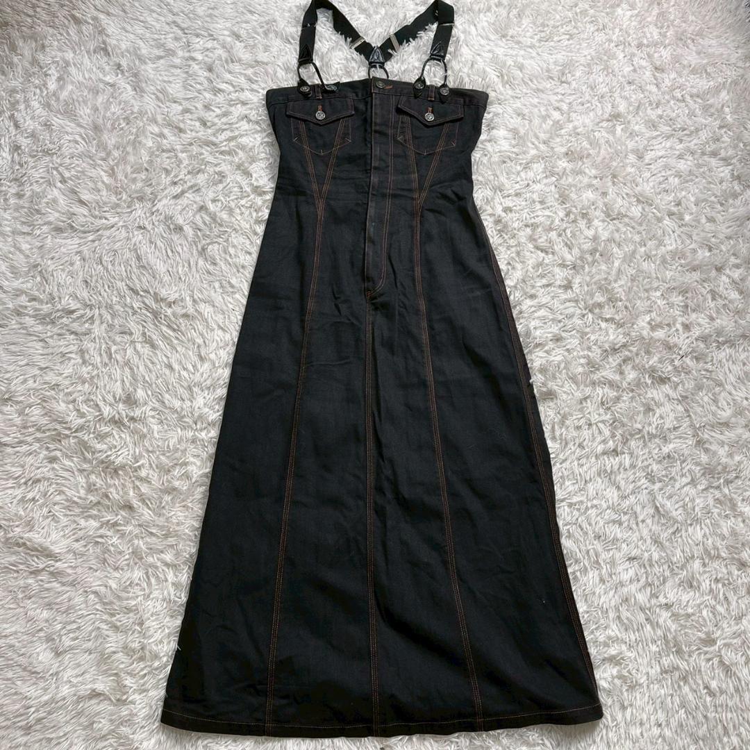 ジャンポールゴルチエ サスペンダー ブラックデニム つなぎ オーバーオール