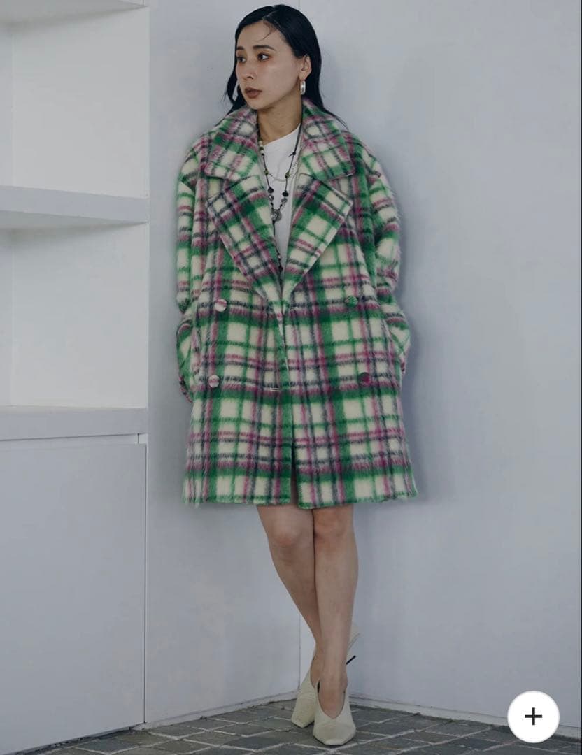 ジャケット・アウター amerivintage ADORABLE SHAGGY CHECK COAT
