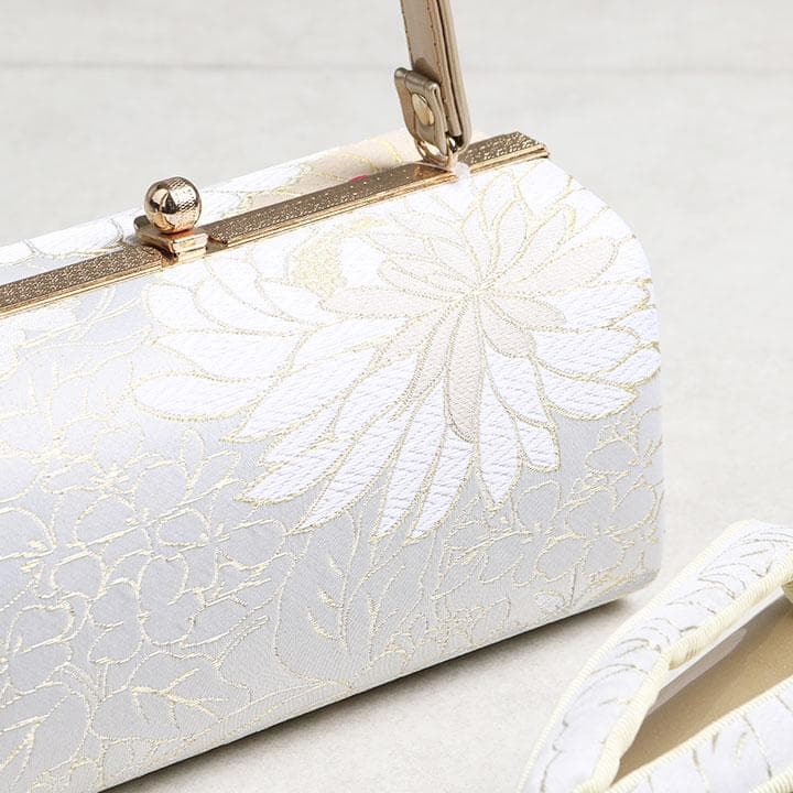 【新品】草履バッグセット　フォーマル用 草花柄　草履:24cm 03032