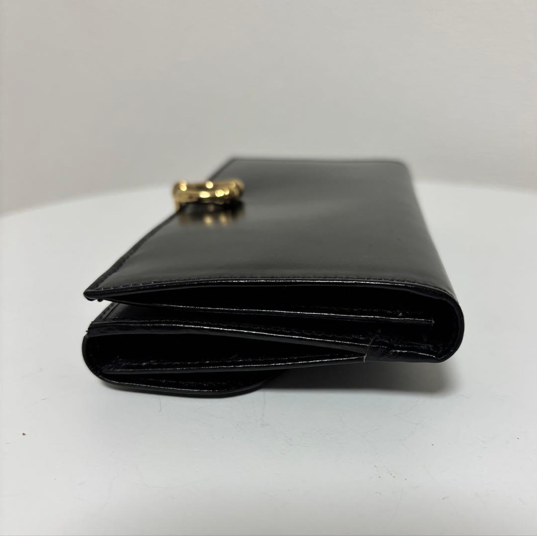 【美品レア】グッチ オールドグッチ ホースシュー 長財布 ブラック GUCCI