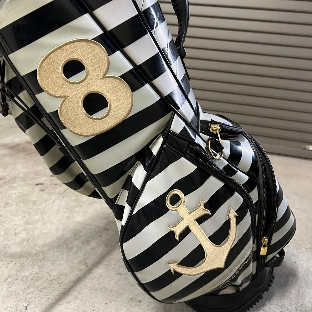 ムータマリン スタンド キャディバッグ 刺繍 エナメル ゴルフヘッドカバーセット