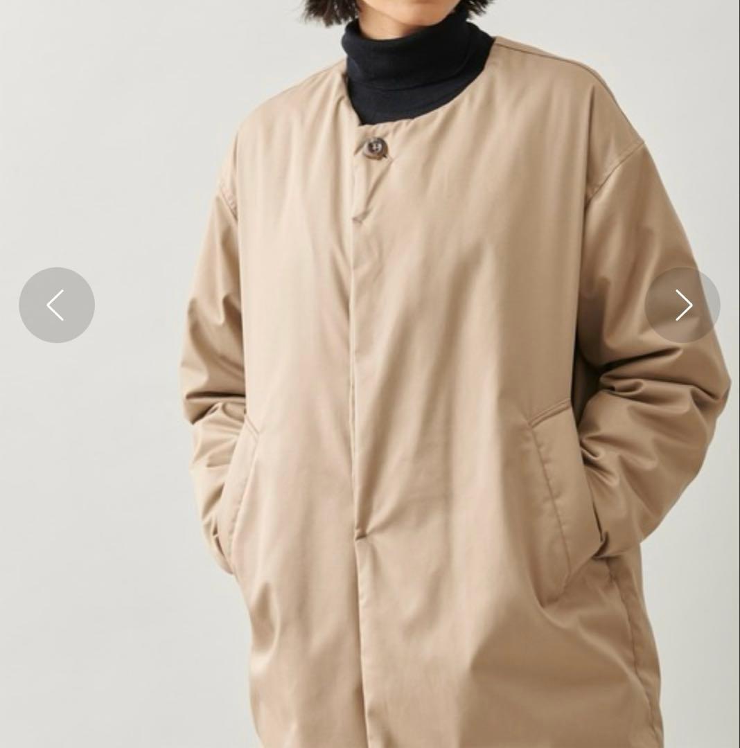 ロフトラボ LOFT LABOノーカラーダウンジャケットコート ベージュサイズ1