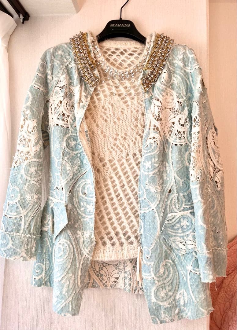 エルマンノシェルヴィーノコレクションデニムジャケット40エルマノシェルビーノ