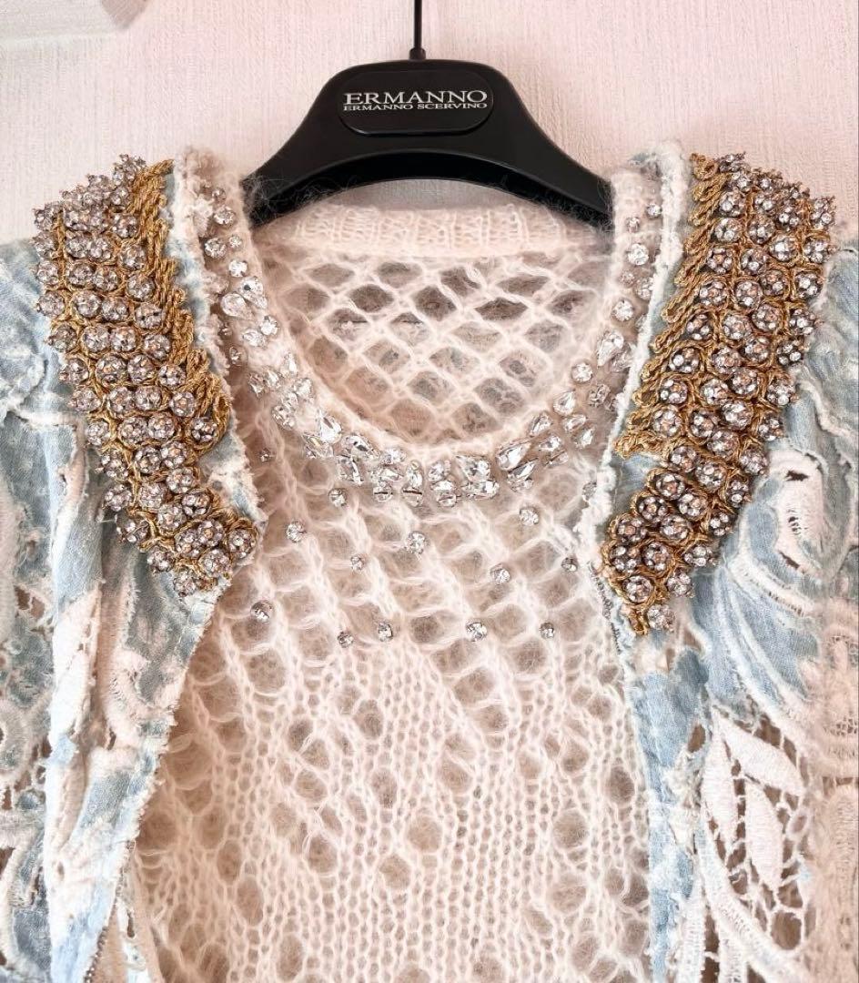 エルマンノシェルヴィーノコレクションデニムジャケット40エルマノシェルビーノ