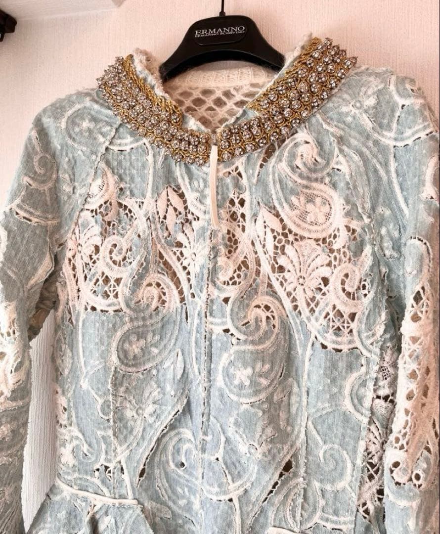 エルマンノシェルヴィーノコレクションデニムジャケット40エルマノシェルビーノ