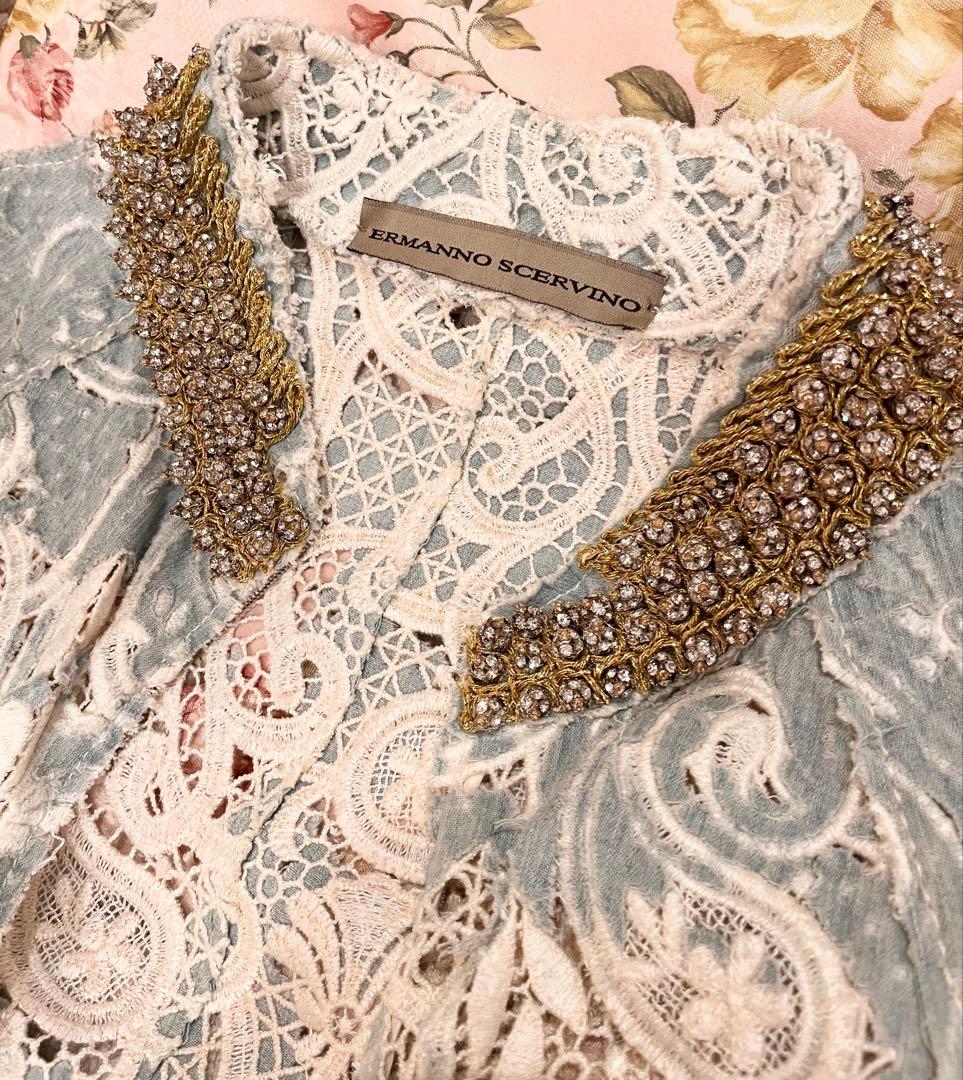 エルマンノシェルヴィーノコレクションデニムジャケット40エルマノシェルビーノ