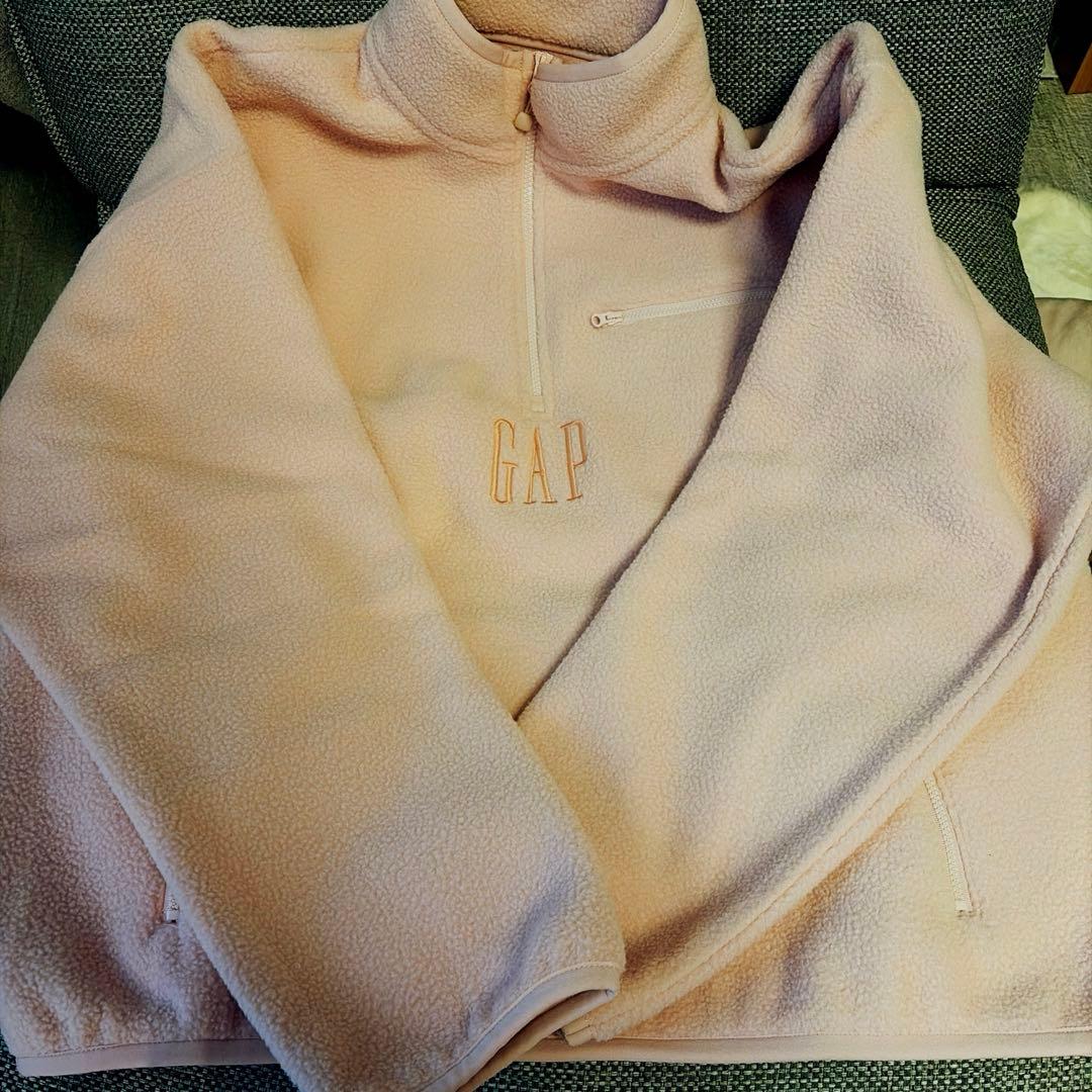 ボア　オーバーサイズ　ハーフジップ　GAPロゴプルオーバー　完売商品