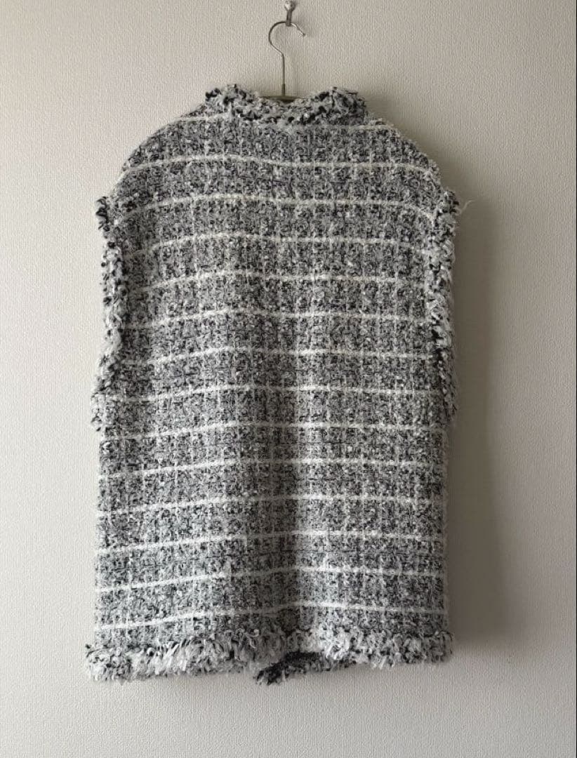 最終SALE【ユナイテッドアローズ】Vネック ミックスチェックツイードベスト