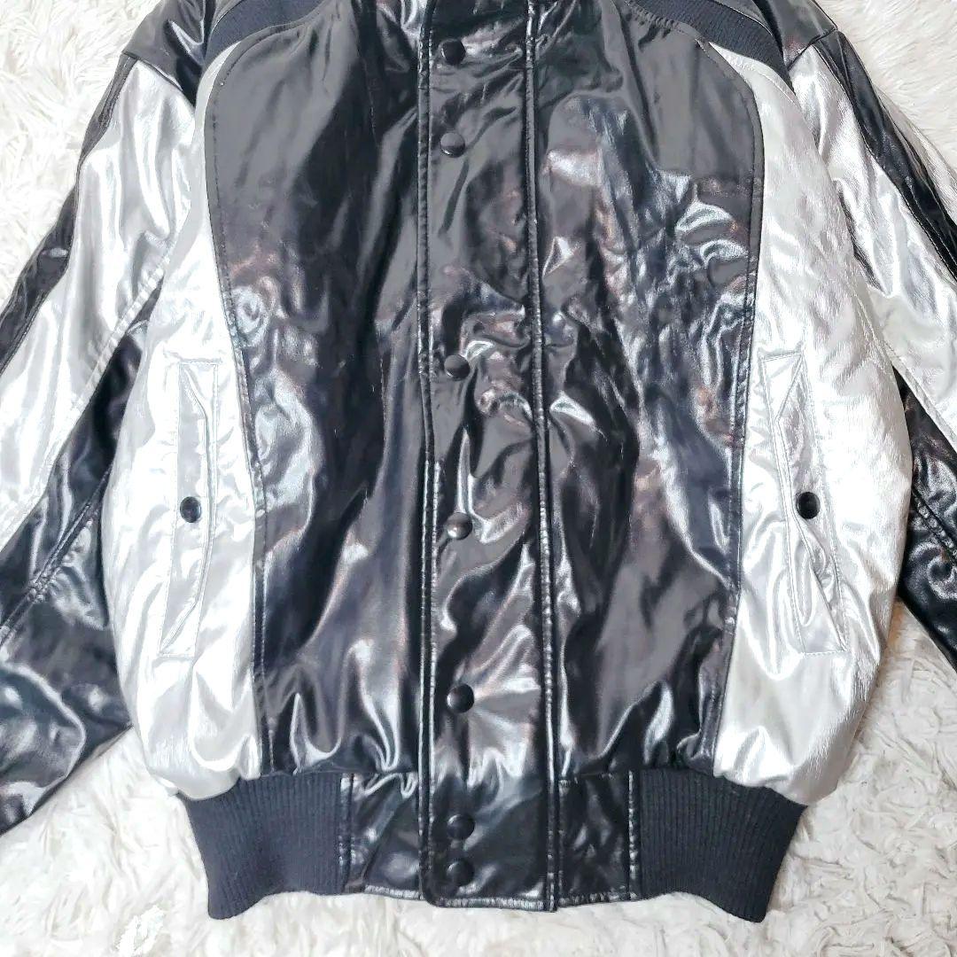 Mizuno Victory Stage ジャケット ブラック　銀　光沢コート