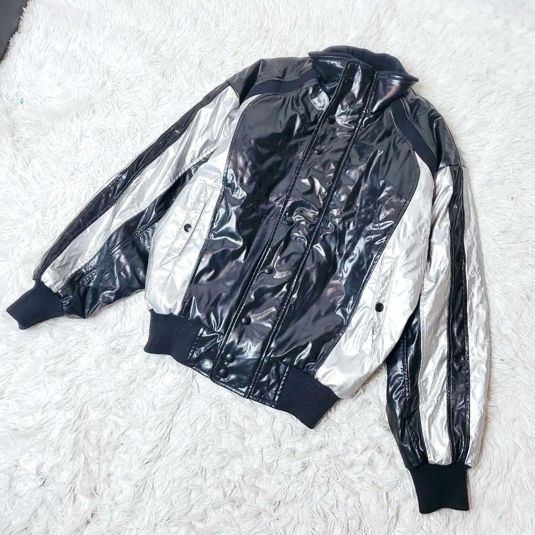 Mizuno Victory Stage ジャケット ブラック　銀　光沢コート