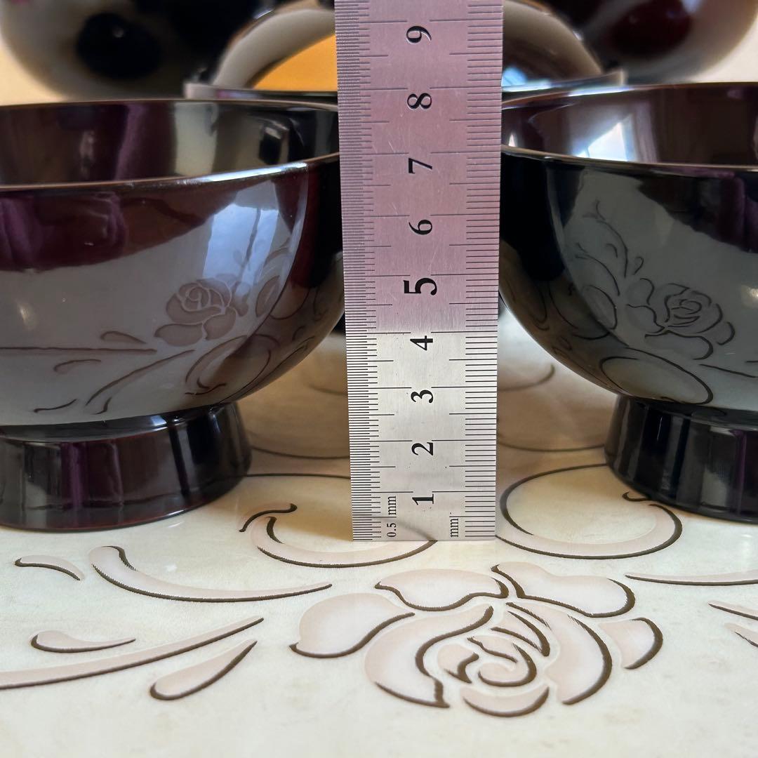 会津塗　乙造作　蓋付き御吸物椀揃　5客セット　金彩　汁椀　お吸物椀　雑煮椀　お椀