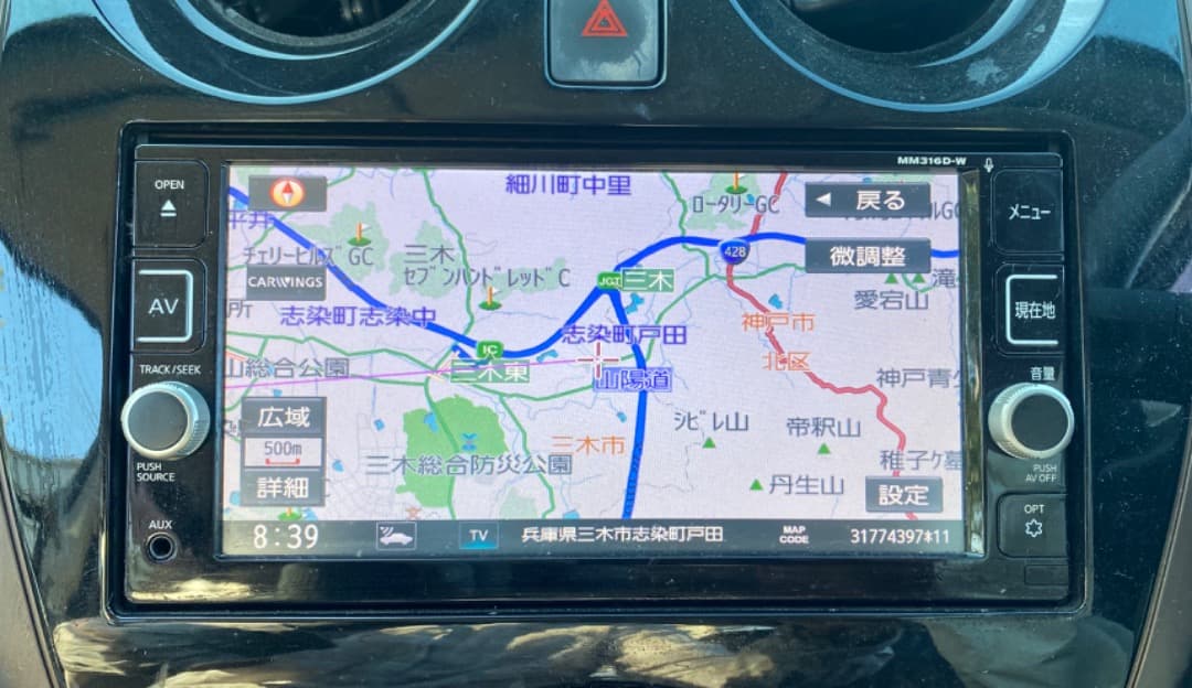 日産純正メモリーナビゲーション MM316D-W