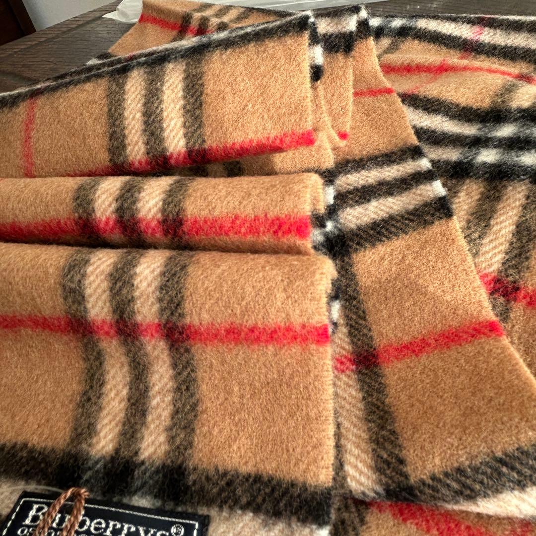 Burberrys ラムウール100%ノバチェックマフラー　キャメル　未使用！