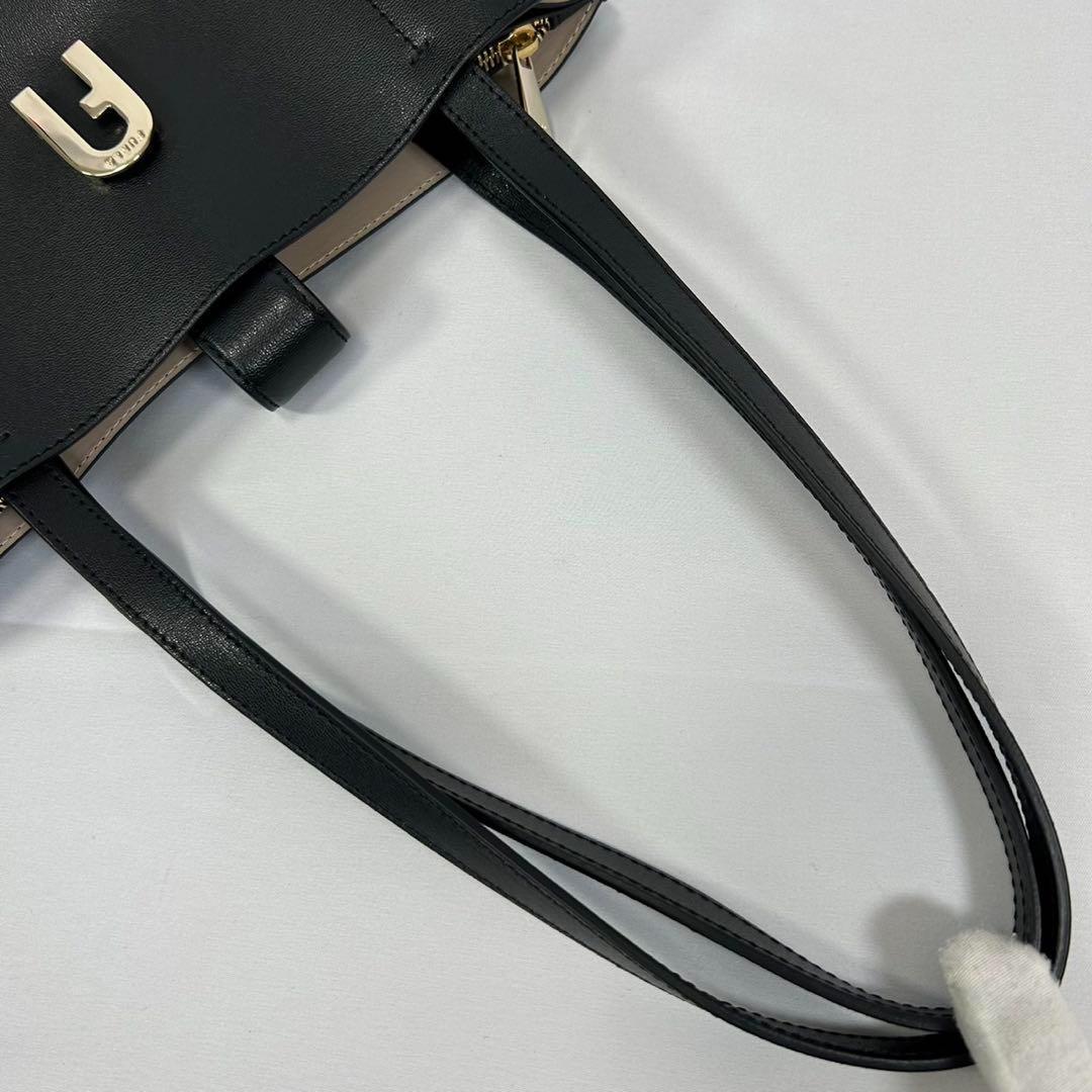 【未使用級/現行に近い/保存袋付】フルラ ソフィア トートバッグ レザー 黒