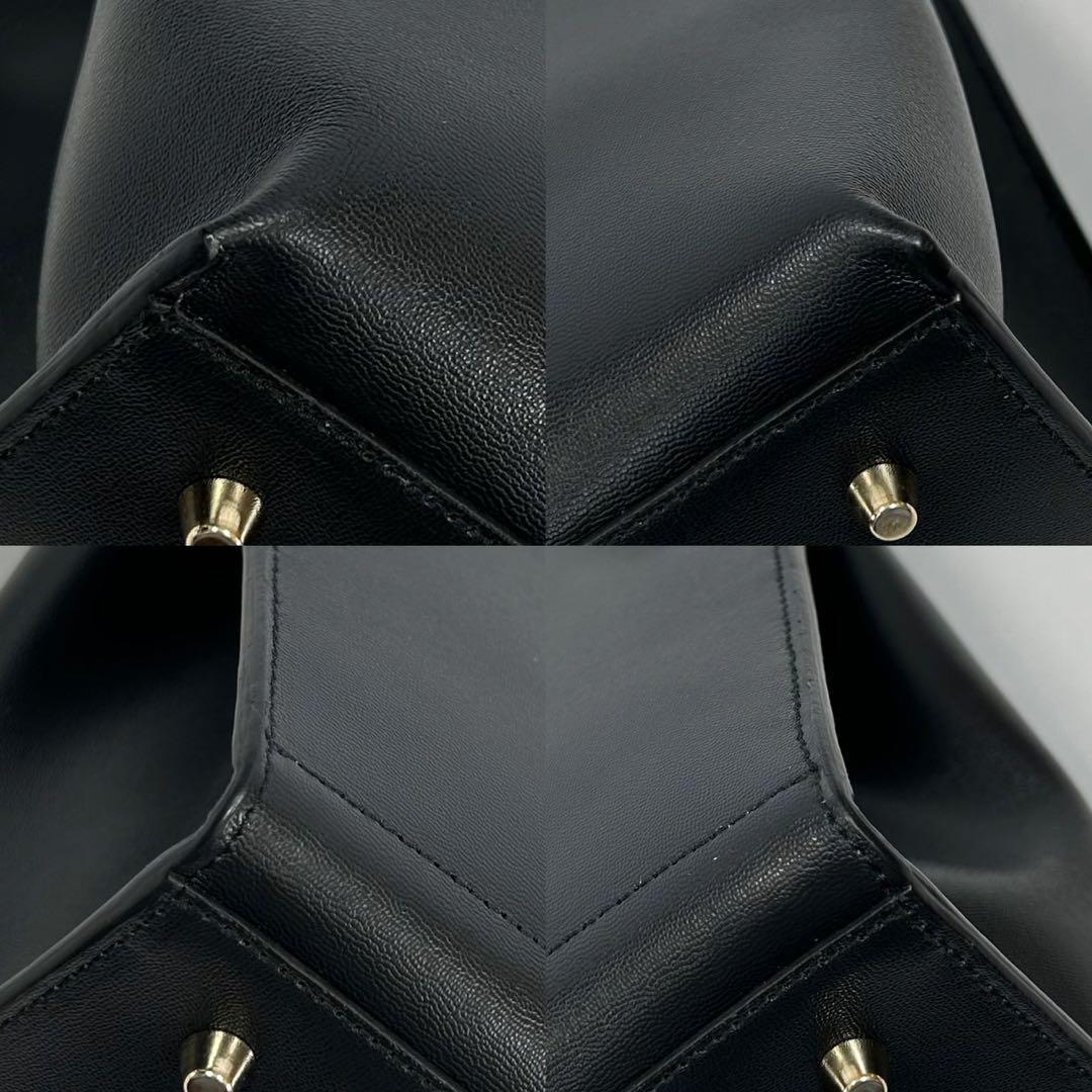 【未使用級/現行に近い/保存袋付】フルラ ソフィア トートバッグ レザー 黒