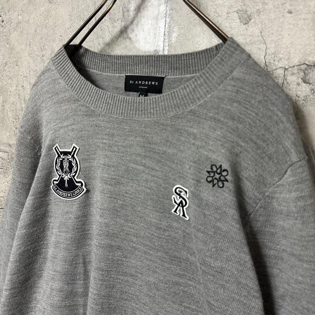 【超人気◎】St ANDREWS　ウールニット　ワッペン　美品　完売モデル◎