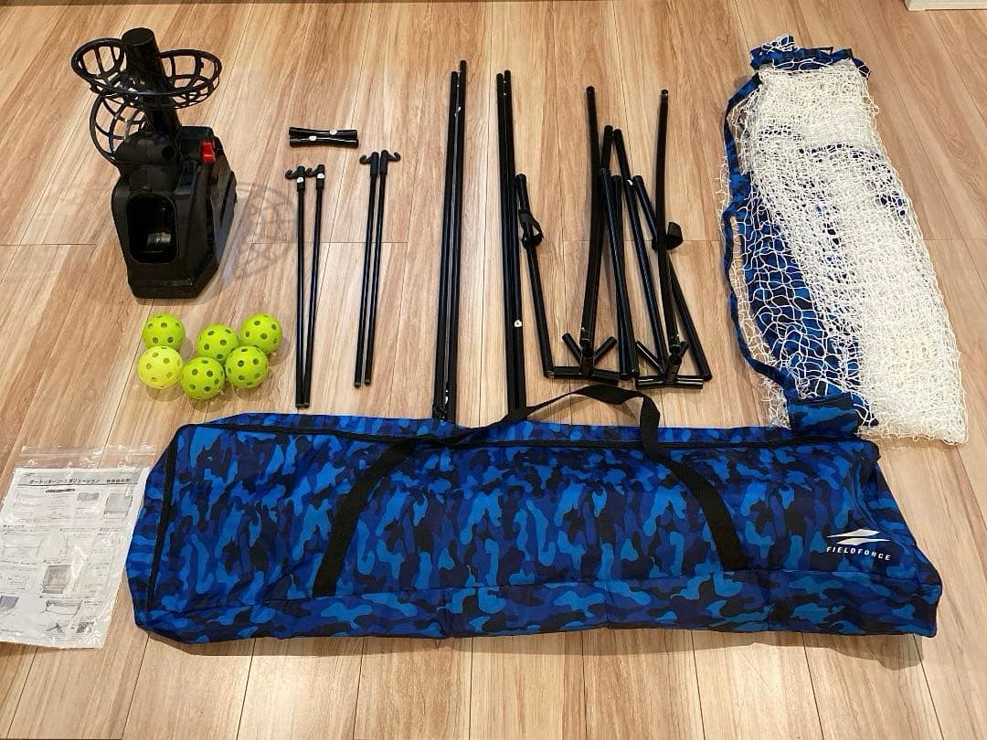 美品全自動バッティングトスマシンセット　ネット、穴あきボール、説明書、収納バック
