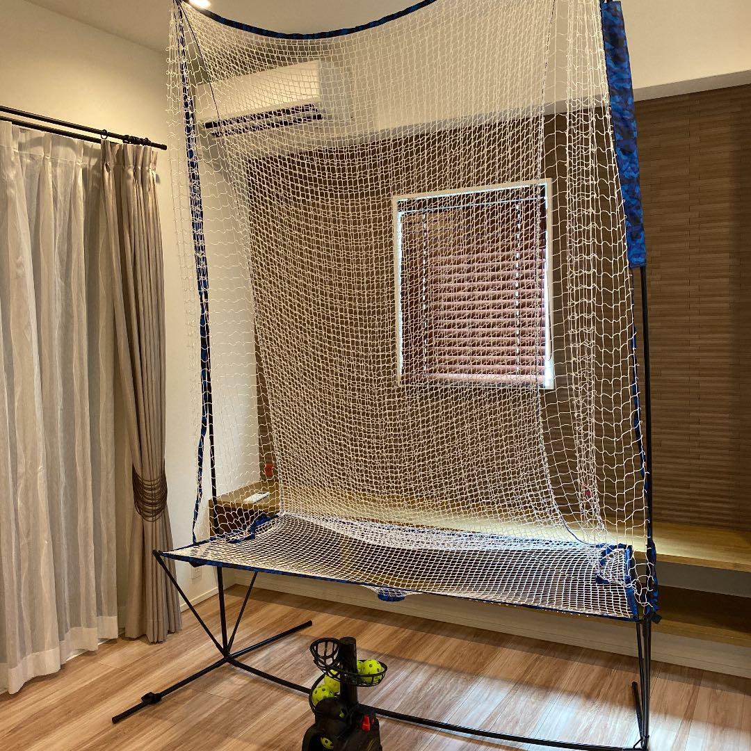 美品全自動バッティングトスマシンセット　ネット、穴あきボール、説明書、収納バック
