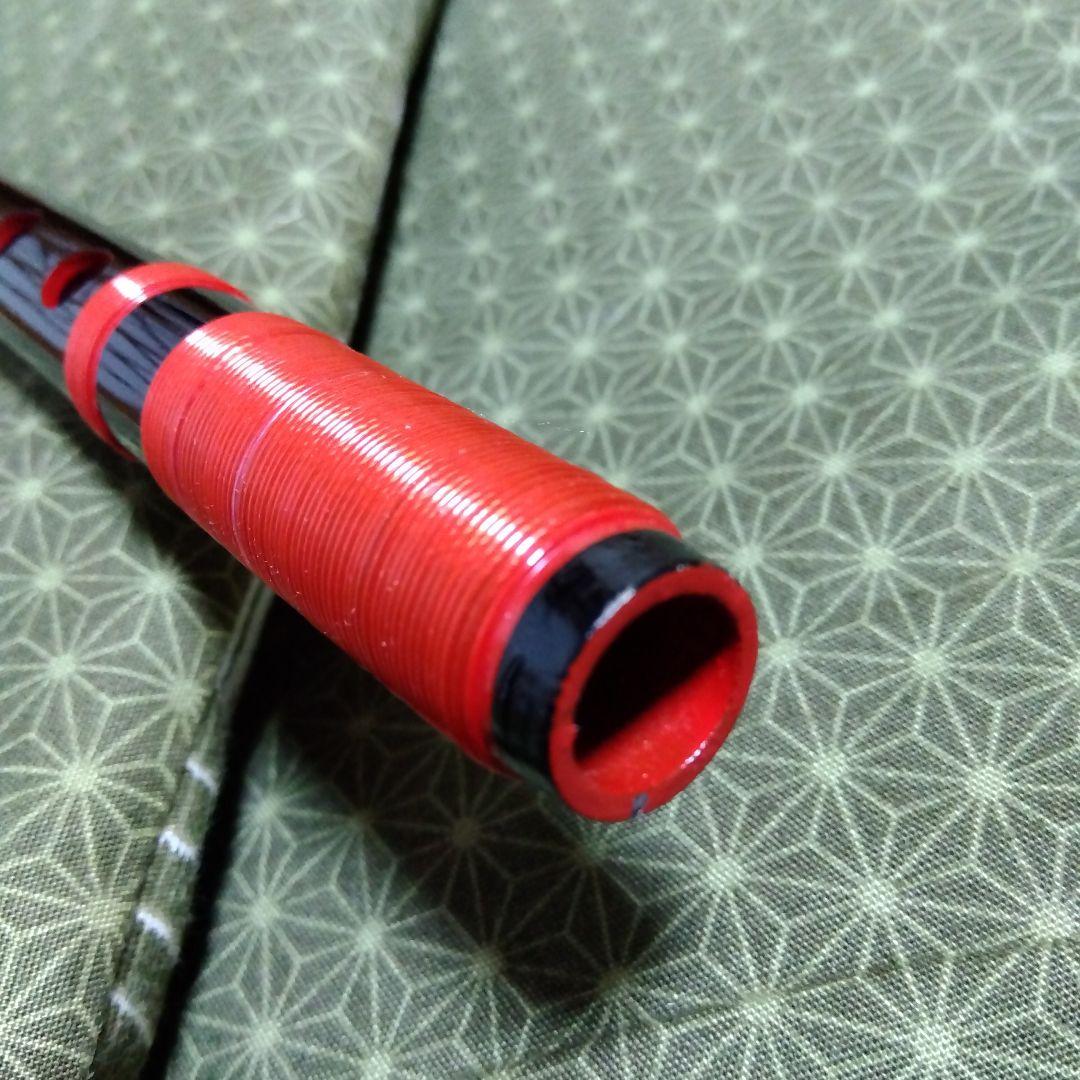 マルヨシ‼️篠笛 黒と赤 7穴　漆塗り　笛袋付