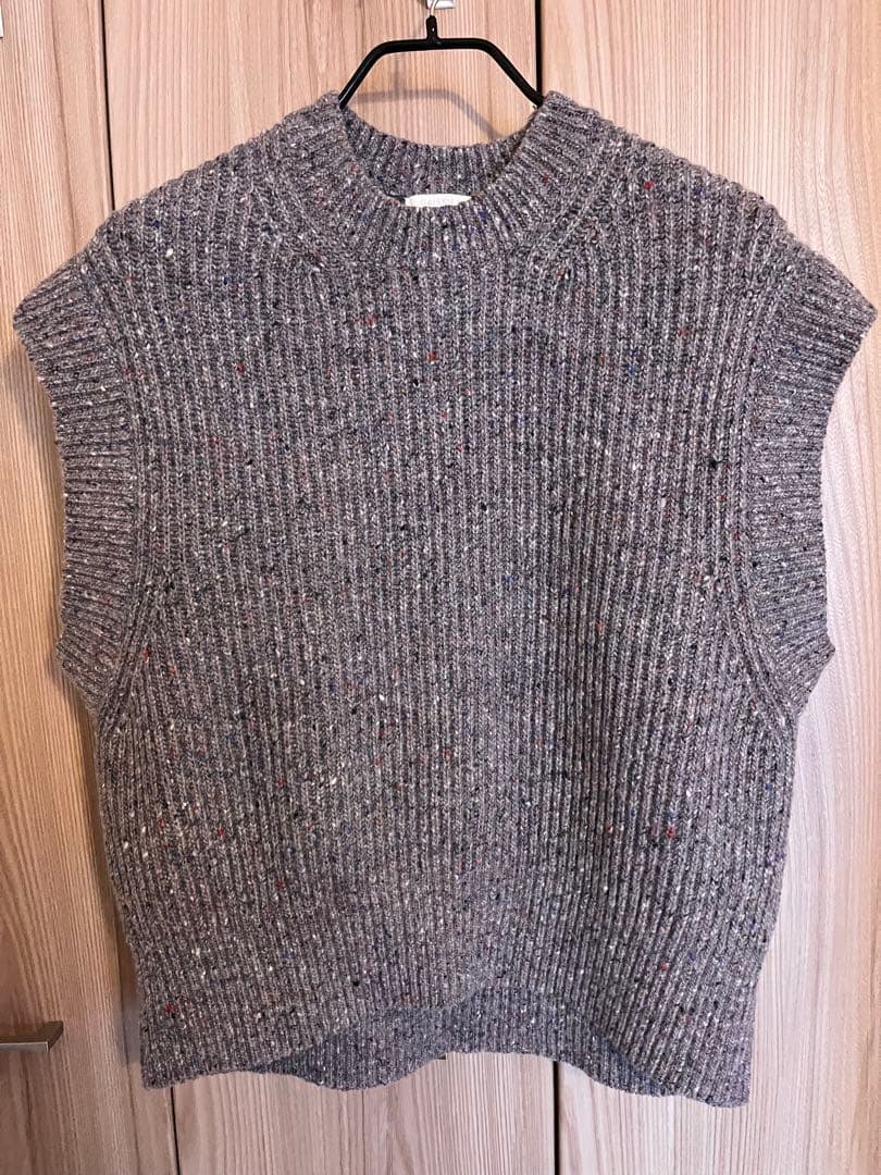 【美品】GALERIE VIE ネップツイード クルーネックベスト