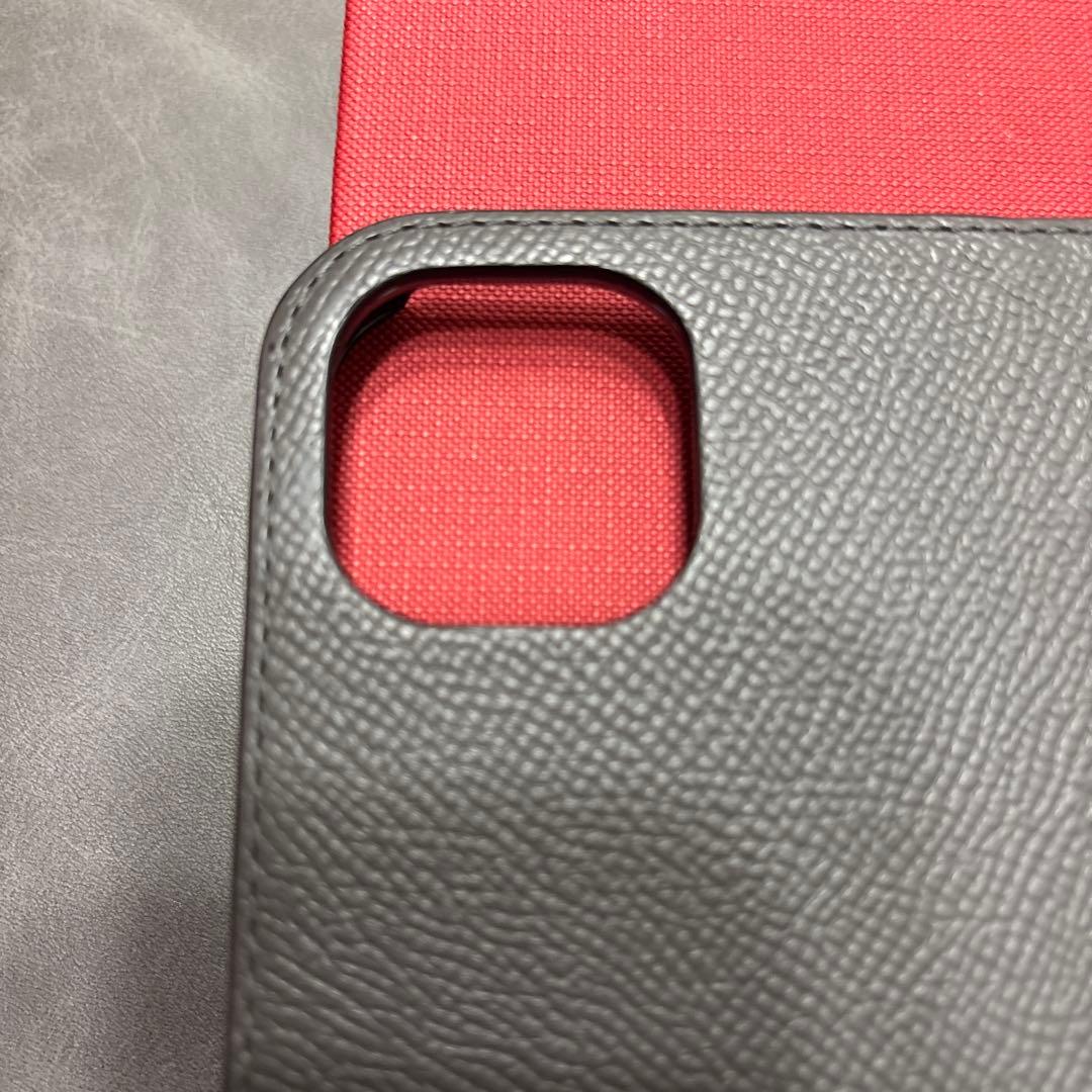 美品 ボナベンチュラiphone15 エンボスクロコ レザー 手帳ケース