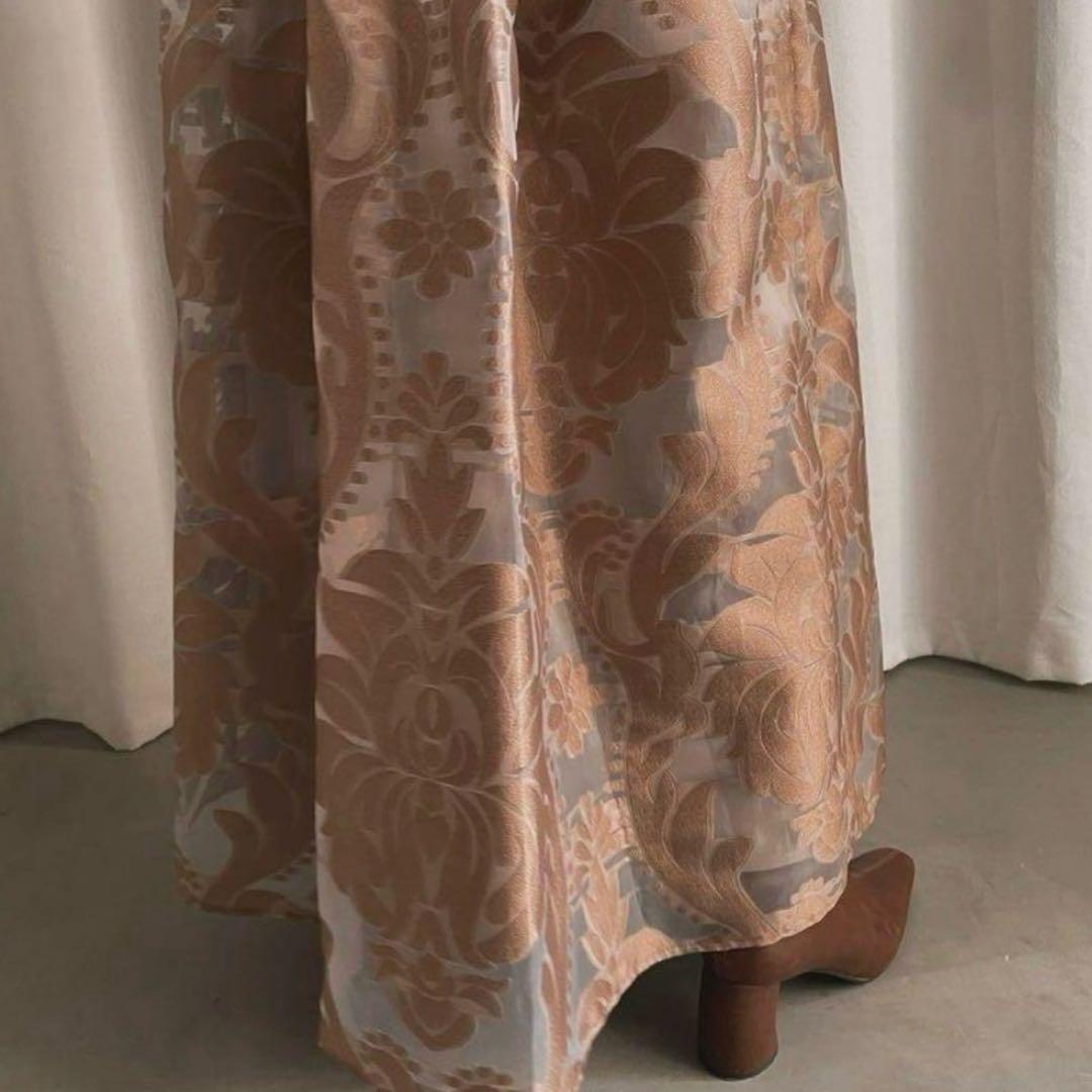 美品 AMERI UND SHEER JACQUARD TUCK DRESS