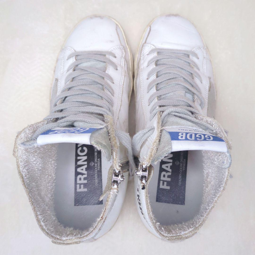 GGDB　ゴールデングース　 FRANCY　ハイカットスニーカー　ホワイト　36