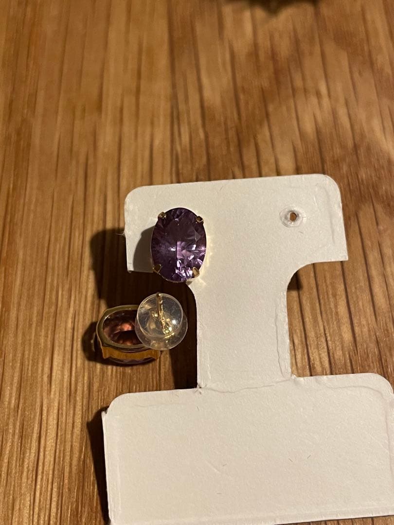 K18YG アメジスト ピアス 1.00ct×2