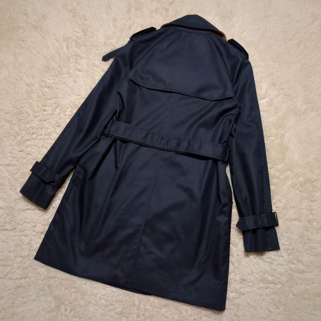 美品！COACH　ロングトレンチコート　ダブル　ネイビー　サイズS　ベルト付き