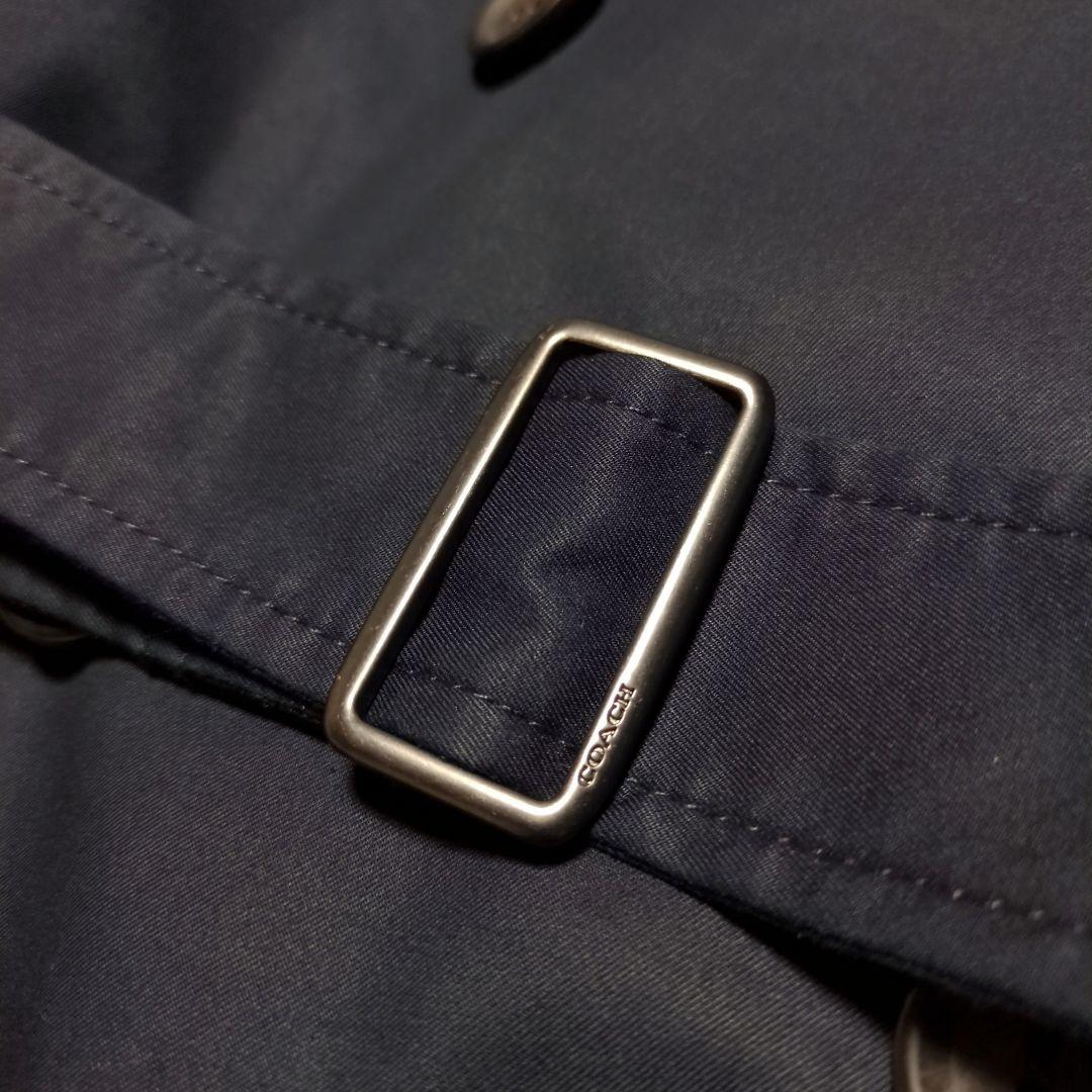 美品！COACH　ロングトレンチコート　ダブル　ネイビー　サイズS　ベルト付き