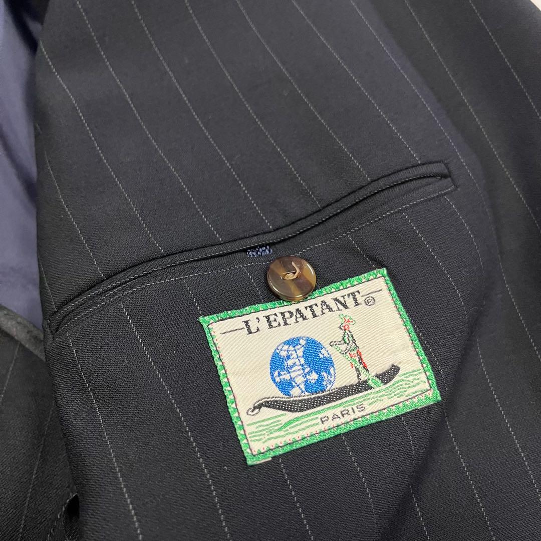 【vintage】セットアップ　スーツ　ダブル　ストライプ　ピンズ　90s