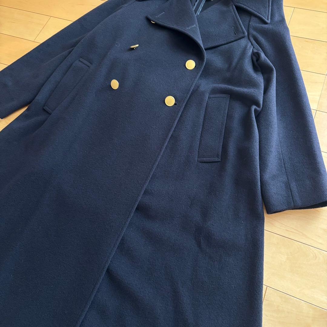 Ameri　CHARME FLARE LONG COAT ネイビー 金ボタン S